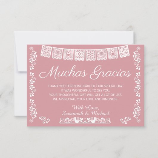 Hartelijk Dank Baby Shower Roze Blos Bedankkaart (Voorkant)