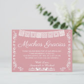 Hartelijk Dank Baby Shower Roze Blos Bedankkaart (Staand voorkant)