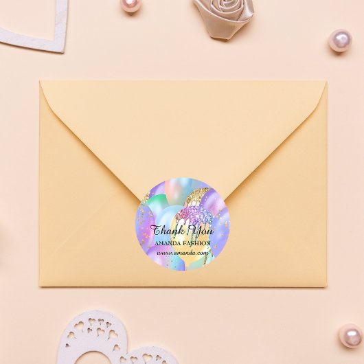 Hartelijk dank, Baby shower Sweet16th Balloon Glit Ronde Sticker