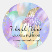 Hartelijk dank, Baby shower Sweet16th Balloon Glit Ronde Sticker (Voorkant)