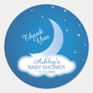 Hartelijk dank, Baby shower voor moon en sterren - Ronde Sticker