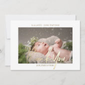 Hartelijk dank, Baptism aangepaste fotokaart met e Notitiekaartje (Voorkant)