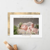 Hartelijk dank, Baptism aangepaste fotokaart met e Notitiekaartje (Voorkant / Achterkant in situ)