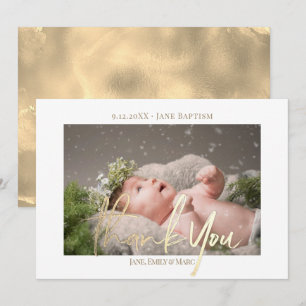 Hartelijk dank, Baptism aangepaste fotokaart met e Notitiekaartje