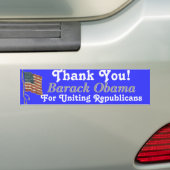 Hartelijk dank, Barack Obama Bumpersticker (Op auto)