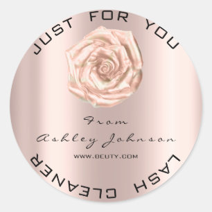Hartelijk dank: Beauty Salon Roos Pink Gold Lash C Ronde Sticker