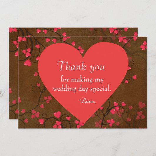 Hartelijk dank bedankkaart (Voorkant / Achterkant)