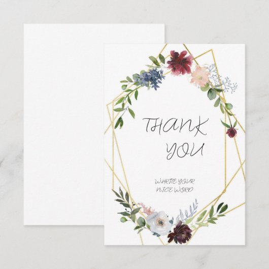 Hartelijk dank bedankkaart (Voorkant / Achterkant)