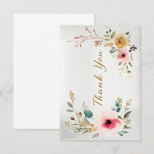 Hartelijk dank bedankkaart (Voorkant / Achterkant)