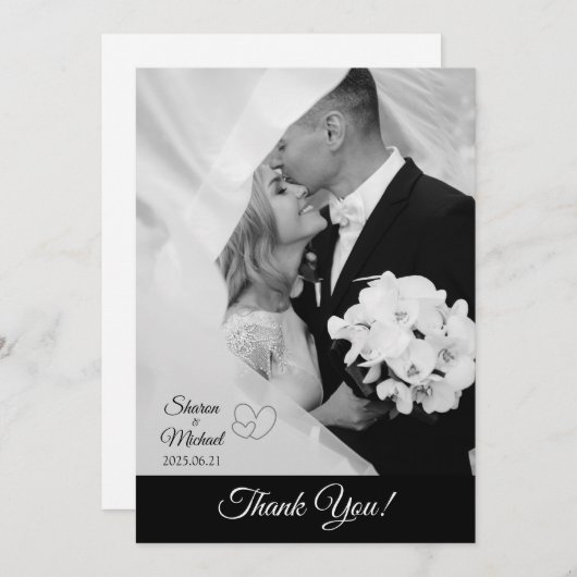 Hartelijk dank bedankkaart (Voorkant / Achterkant)