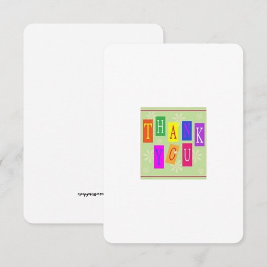 Hartelijk dank bedankkaart (Voorkant / Achterkant)