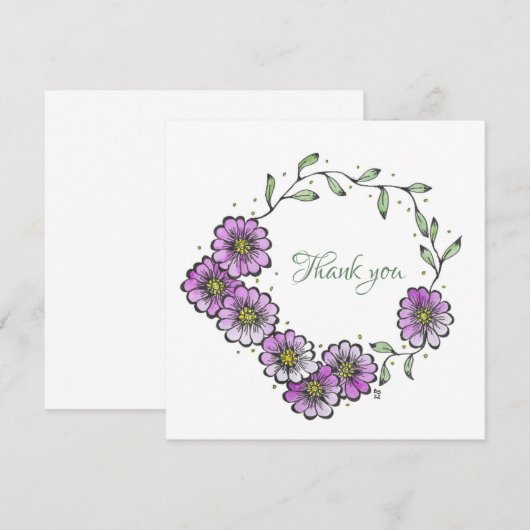 Hartelijk dank bedankkaart (Voorkant / Achterkant)