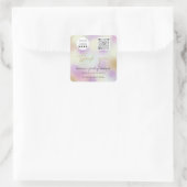 Hartelijk dank bedrijfsnaam Logo Qr-code Abstract  Vierkante Sticker (Tas)