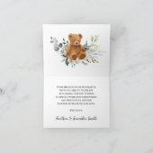 Hartelijk dank Beer Greenery Baby shower Gevouwen Bedankkaart (Binnen)