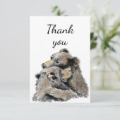 Hartelijk dank, Beer Hug Waterverf Beren Bedankkaart (Staand voorkant)