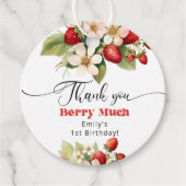 Hartelijk dank Berry veel Aardbei verjaardag Bedankjes Labels (Voorkant)