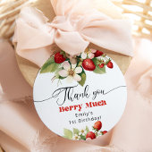 Hartelijk dank Berry veel Aardbei verjaardag Bedankjes Labels