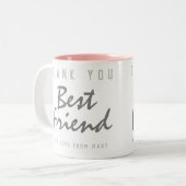 Hartelijk dank, beste vriend tweekleurige koffiemok (Voorkant links)