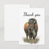 Hartelijk dank, Bison Buffalo Art Natuur van wilde Bedankkaart (Voorkant / Achterkant)