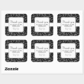Hartelijk dank: Black 70th Birthday Number Pattern Vierkante Sticker (Vel)
