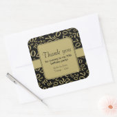 Hartelijk dank: Black/Gold 70th Birthday Number Pa Vierkante Sticker (Envelop)