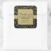 Hartelijk dank: Black/Gold 70th Birthday Number Pa Vierkante Sticker (Tas)