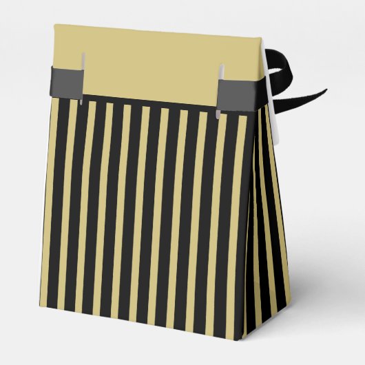 Hartelijk dank - Black/Gold Simple Stripes Pattern Bedankdoosjes (Achterkant)
