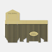 Hartelijk dank - Black/Gold Simple Stripes Pattern Bedankdoosjes (Uitgevouwen)