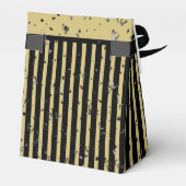 Hartelijk dank - Black/Gold Simple Stripes Pattern Bedankdoosjes (Achterkant)