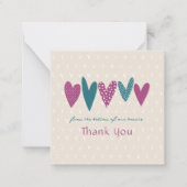 Hartelijk dank Blauwgroen Hearts Little Notitiekaartje (Voorkant)