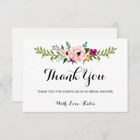 Hartelijk dank - Bloedkroon Bedankkaart (Voorkant / Achterkant)