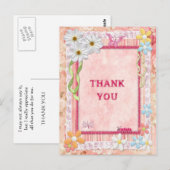 Hartelijk dank, bloemen en vlinders briefkaart (Voorkant / Achterkant)