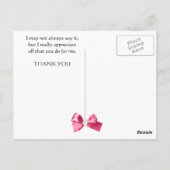 Hartelijk dank, bloemen en vlinders briefkaart (Achterkant)