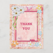 Hartelijk dank, bloemen en vlinders briefkaart (Voorkant)