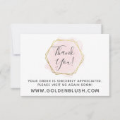Hartelijk dank: Blush Pink Waterverf & Modern Gold Kaart (Voorkant)