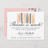 Hartelijk dank: Blush roze & Gold Paint Strokes 4- Briefkaart (Voorkant / Achterkant)