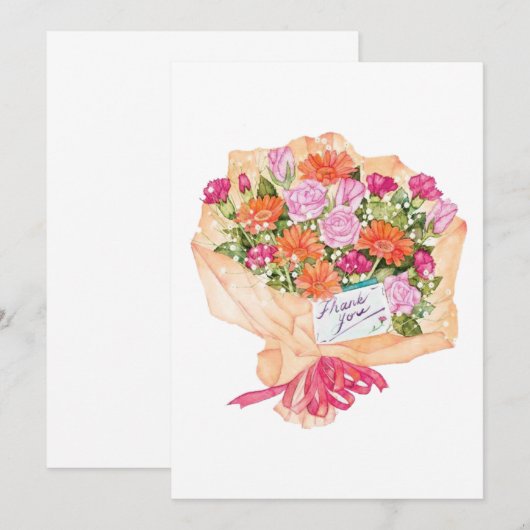 Hartelijk dank, Bouquet Bedankkaart (Voorkant / Achterkant)