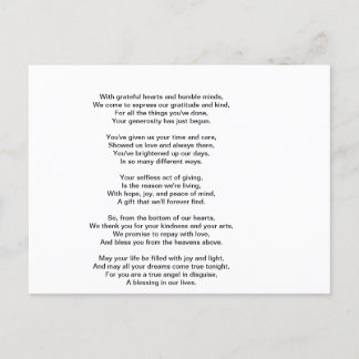 Hartelijk dank briefkaart