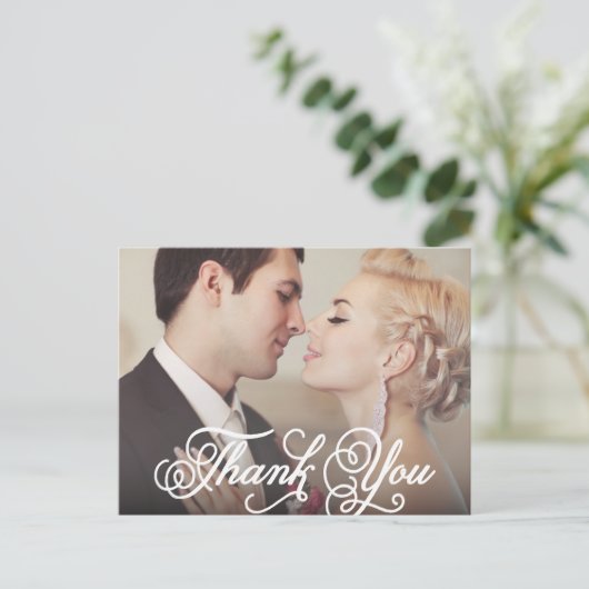 HARTELIJK DANK | BRUILOFT BEDANKT POST KAART (Staand voorkant)
