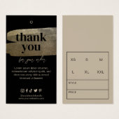 Hartelijk dank, Business Faux Gold Brush Hang Labe Visitekaartje (Voorkant /achterkant)