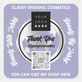 Hartelijk dank Business QR Code Logo Gold MAP Were Vierkante Sticker