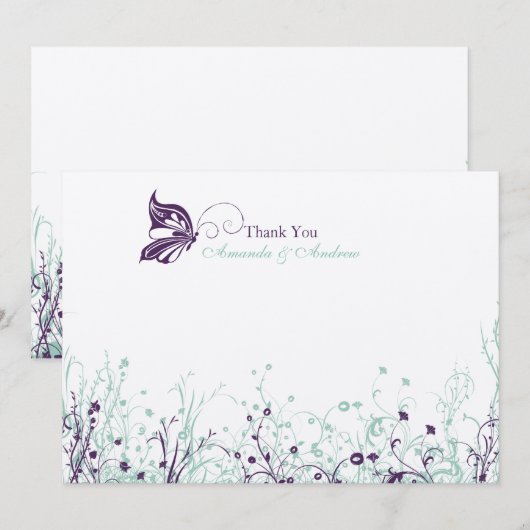 Hartelijk dank - Butterfly Garden 9 Bedankkaart (Voorkant / Achterkant)