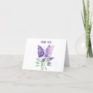 Hartelijk dank. Card Lilacs floral paars spring Bedankkaart