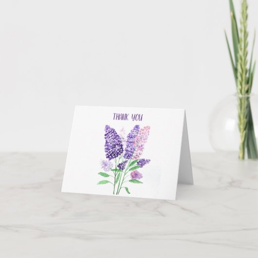 Hartelijk dank. Card Lilacs floral paars spring Bedankkaart (Voorkant)