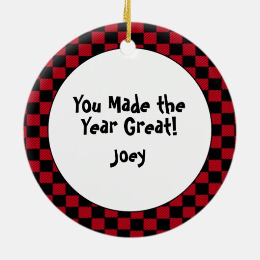 Hartelijk dank, Coach Holiday Gift - Gepersonalise Keramisch Ornament (Achterkant)