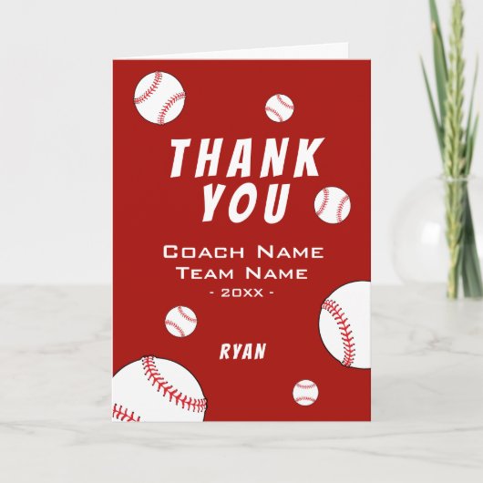 Hartelijk dank, Coach Red Baseball Kaart (Voorkant)
