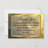 Hartelijk dank, collega & Bright Gele Marmer, Gold Notitiekaartje (Voorkant)