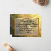 Hartelijk dank, collega & Bright Gele Marmer, Gold Notitiekaartje (Voorkant / Achterkant in situ)