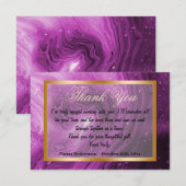 Hartelijk dank, collega's en roze marmer, Gold lij Notitiekaartje (Voorkant / Achterkant)