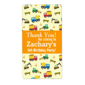 Hartelijk dank, constructietransport etiket (Voorkant)